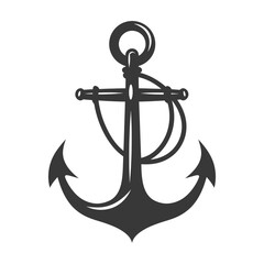 Silhouette anchor symbol black color only
