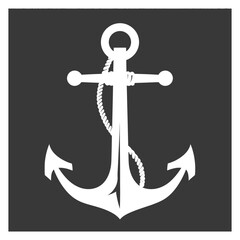 Silhouette anchor symbol black color only