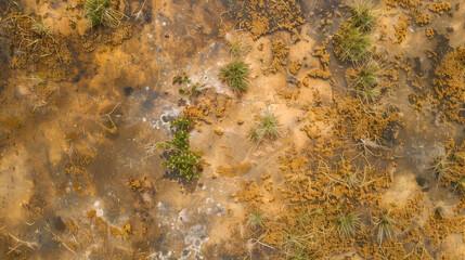 Сalming bird's eye view of savanna pattern