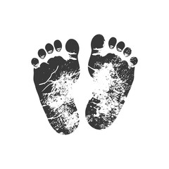 Silhouette baby footprints black color only
