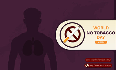 world no smoking day campaign horizontal banner template design.