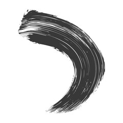 Silhouette brush stroke curved black color only