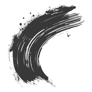 recommend clip art: Silhouette brush stroke curved black color only