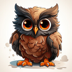 Fototapeta premium Watercolor Shadow owl, clipart Illustration, Generative Ai