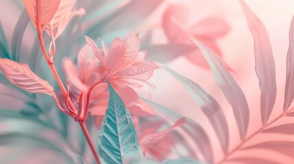 Detailed shot of a vibrant pink flower with lush green leaves in the background