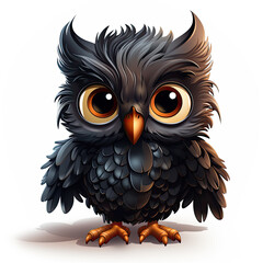 Fototapeta premium Watercolor Shadow owl, clipart Illustration, Generative Ai