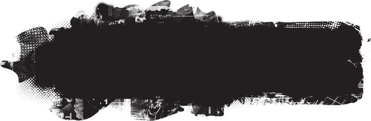 Glitch distorted grange shape . Noise grungy logo . Trendy defect error shapes . Glitched frame .Grunge textured . Distressed effect .Vector shapes