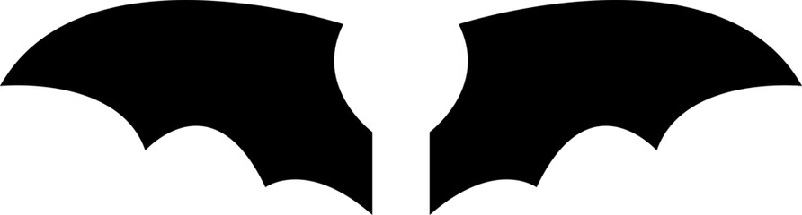 dark wing silhouette evil devil in the shadows Scary bat wings on Halloween night. Bat logo animal and vector, wings, halloween, vampire, gothic design bat icon isolated on transparent background.
