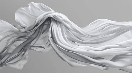 Top View Photo Of A White Light Scarf, Cartoon Background
