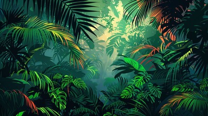 Tropical Jungles Of Southeast Asia In August, Teeming With Life And Vibrant Colors, Inviting Exploration And Adventure, Cartoon Background