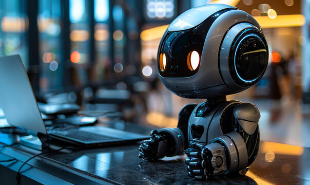 Chatbot Assistant Providing Online Customer Support - AI & CRM Software for Person Getting Help from Virtual Conversation Bot, Customer Service Center