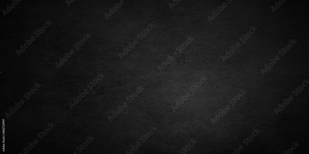 Sticker black stone wall texture grunge rock surface. dark gray concrete background backdrop. wide panoramic