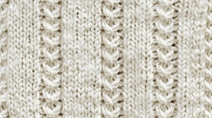 Texture of Cream Knitted Wool Fabric