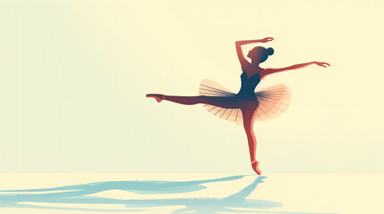 Illustration of woman ballet dancing