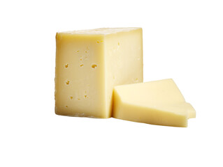 a block of cheese with a slice cut off