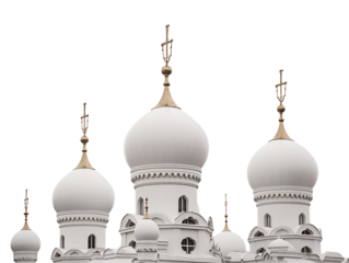 a white building with gold domes with Sheikh Zayed Mosque in the background