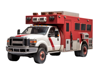 a red and white truck