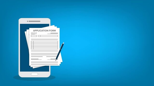 Online application form. Claim form, paperwork concepts.