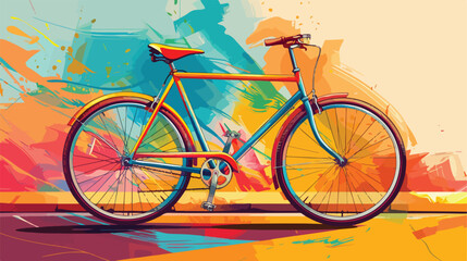 Bicycle desing over colors background vector illustration