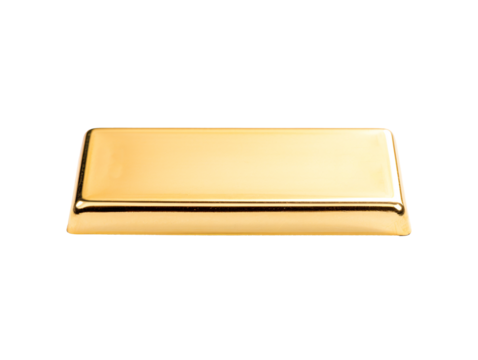a gold rectangular object with a white background
