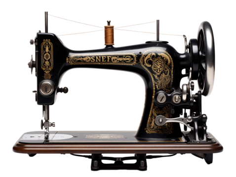 a black and gold sewing machine