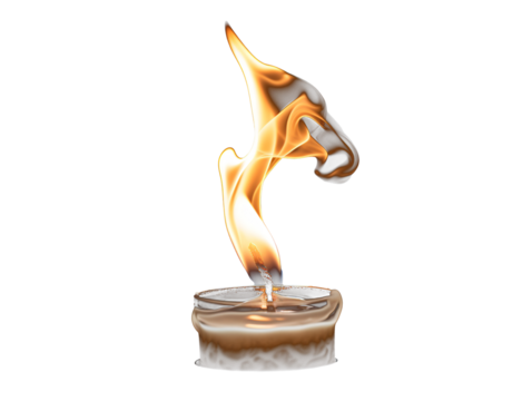a candle with flames coming out of it