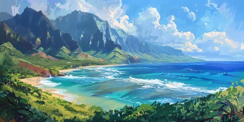 Exploring and discovering the beauty of Hawaiian nature through beach and mountain views.