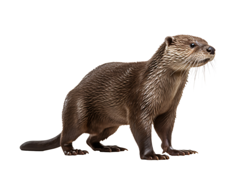 a brown otter with long tail