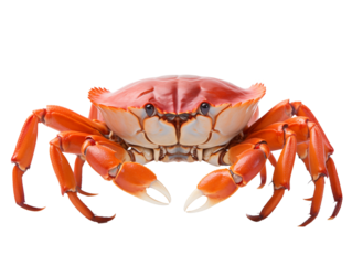 a crab with a red shell