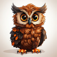 Fototapeta premium Watercolor Seraphina owl, clipart Illustration, Generative Ai