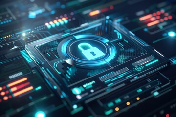 Fototapeta premium Implement adaptive security solutions on a secure platform to protect user data and enhance business communication with encryption and robust management.
