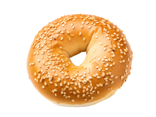 a bagel with sesame seeds on it