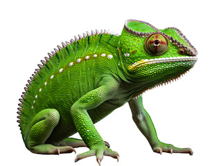Obraz premium a green lizard with white spots