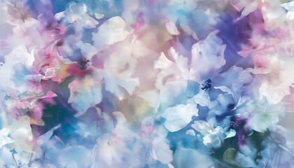 Abstract pastel watercolor background with soft floral patterns, suitable for creative designs
