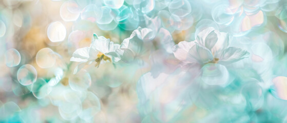 Serene floral background with soft glowing lights