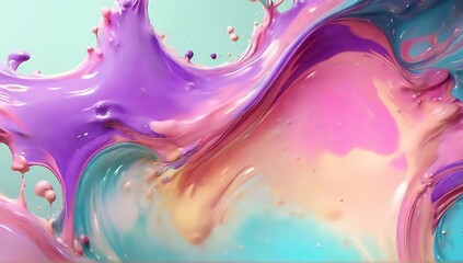 abstract background of gushing liquid, colorful paint splash, wallpaper, copy space background, made with AI generative