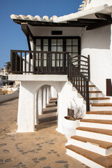 Binibeca Vell, picturesque and charming town in Menorca. Cobblestone streets, all whitewashed...