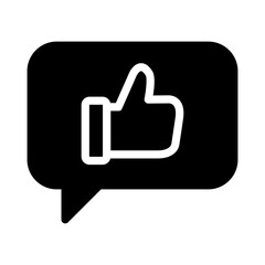 Thumbs up icon. Reviews icon. Icon about conversation in glyph style