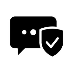 Conversation protection icon. Secure chat icon. Icon about the conversation in glyph style