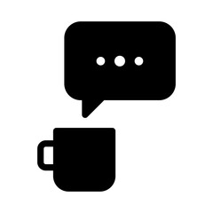 Coffeehouse chat icon. Coffee and chat icon. Icon about conversation in glyph style