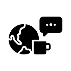 International conversation icon. Icon about conversation in glyph style