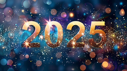 Frohes Neues Jahr, Feiern, Silvester, Sylvester, 2025 Farben, Hintergrund. Karte Design. Glitter Licht, Luxus, Premium,