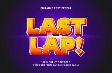 last lap editable text effect in racing and speed text style