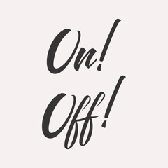 Obraz premium On off words lettering card