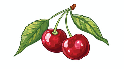 Cherry fruit isolated icon Vector illustration. Vector