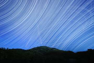奈良　三輪山に星降る夜