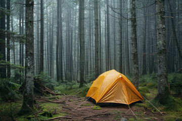 Set up a tent in the rainforest