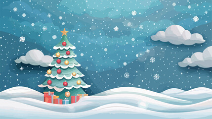 Christmas design over blue background vector illustration