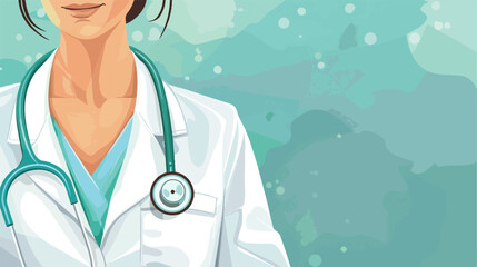 Close up Doctor with stethoscope background Vector illustration