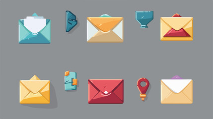 Closed letter isolated icons Vector illustration. Vector